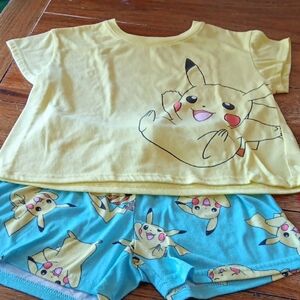 Nina Yellow and Blue Pikachu Kids Pajama Set